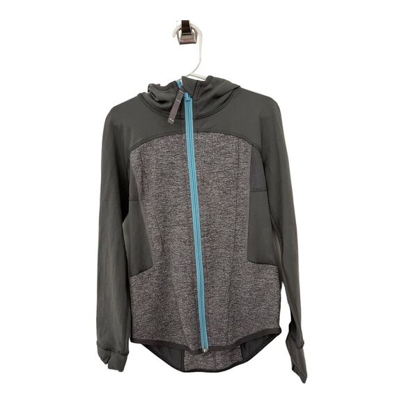 Ivivva Athletica By Lululemon Hoodie Girls 6 Gray Full Zip Hooded Sweatshirt - Picture 1 of 15